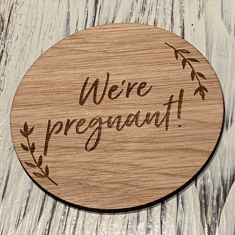 Pregnancy milestone discs. From Etsy, Co Creative Design page.